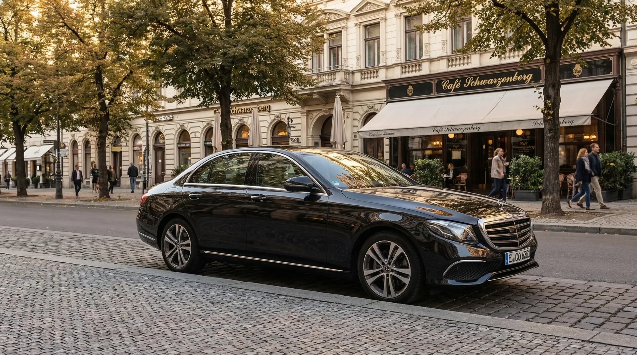 Professioneller Chauffeur am Steuer des Premium Taxi Wien bei Nacht